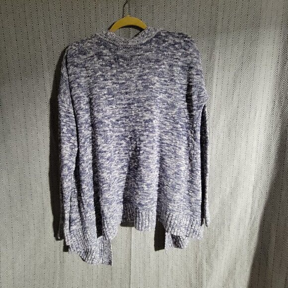 Gap Blue & White Speckle Open Knit Cardigan Sweater Size Large - Picture 5 of 5